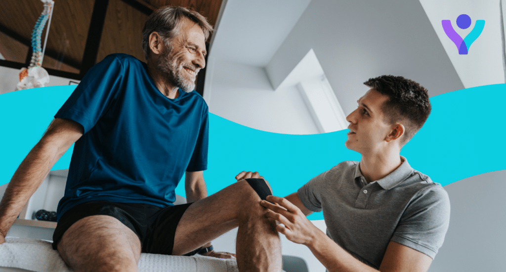 Man receives therapy on knee