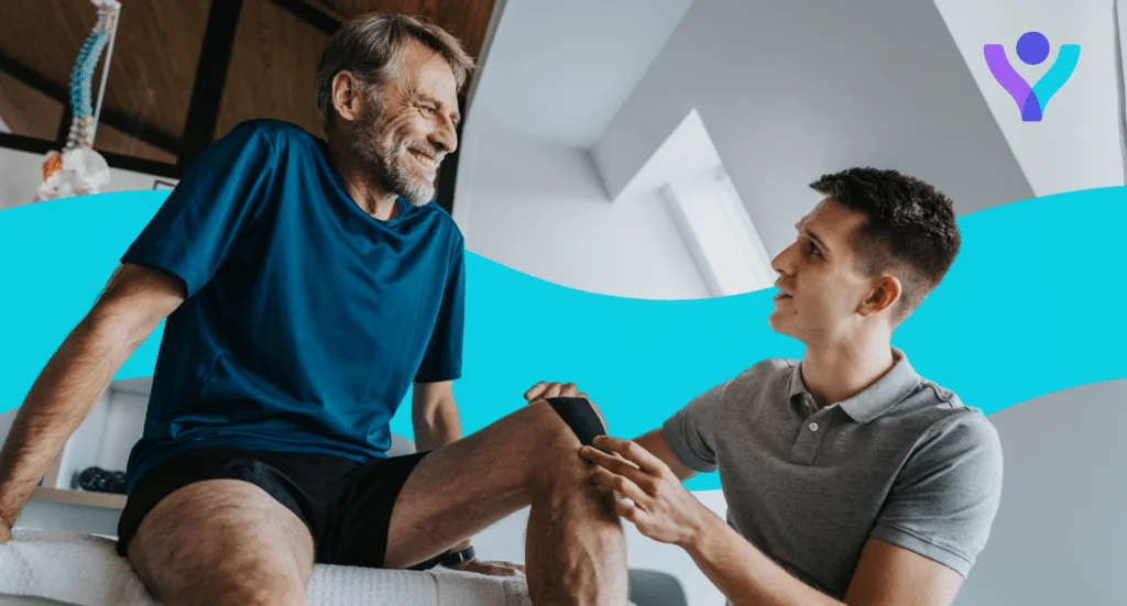 Man receives therapy on knee